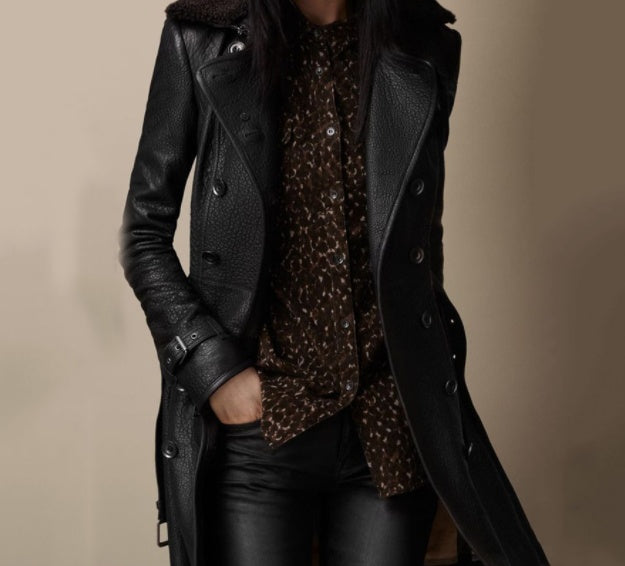 Veste en cuir croisée Fiorena Rosa™ Elowen – Coupe slim élégante
