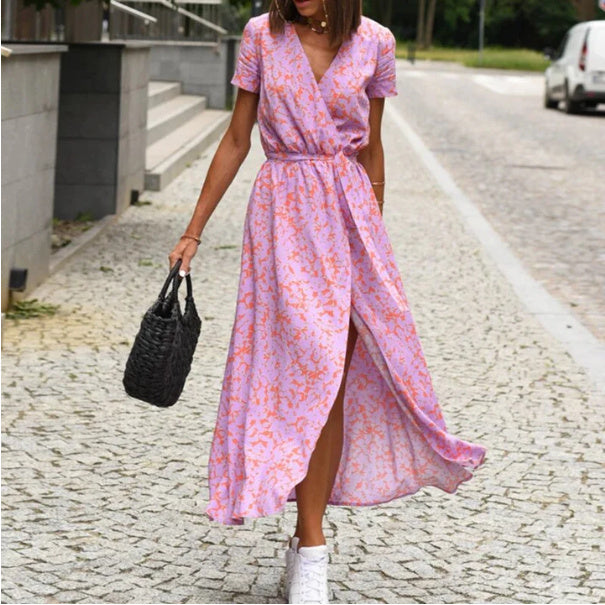 Robe de plage imprimée Liora de Fiorena Rosa™ – Ambiance estivale chic