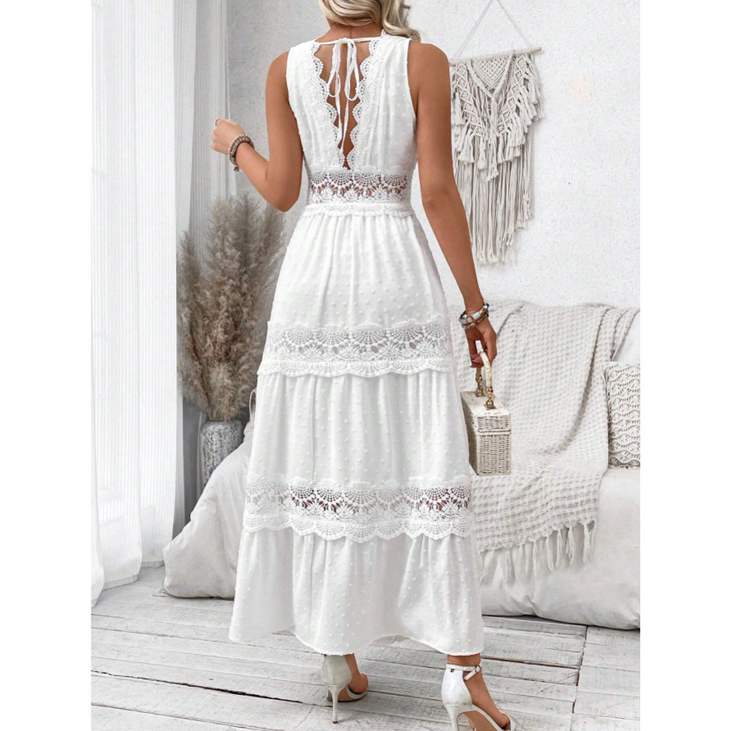 Robe en dentelle à col en V Fiorena Rosa™ Evelina