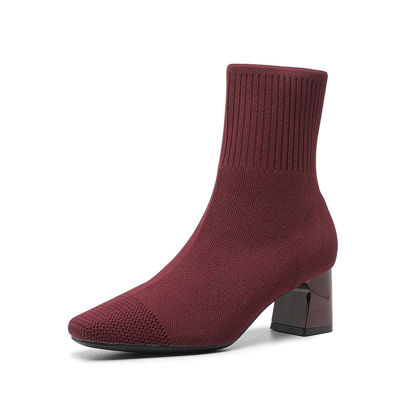 Bottes chaussettes Fiorena Rosa™ Calista – Talon élastique tricoté chic
