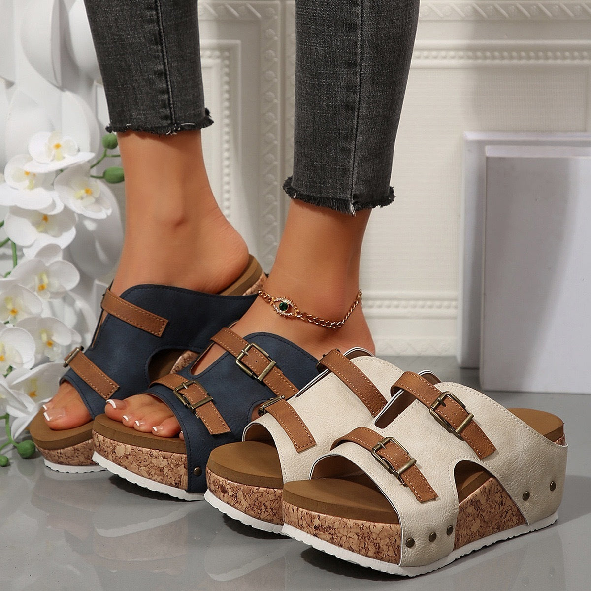 Escarpins romains Fiorena Rosa™ Amabel – Chaussures de plage élégantes pour l'extérieur