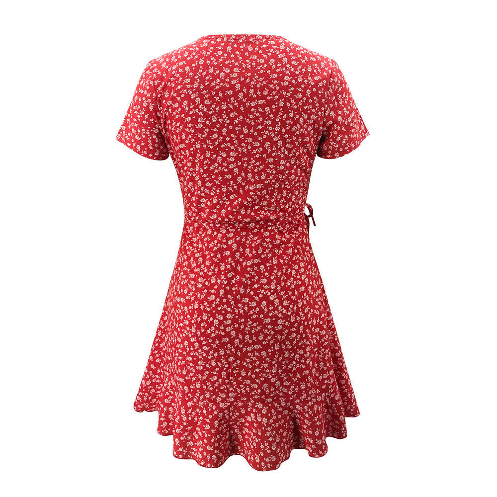 Robe à volants en dentelle Fiorena Rosa™ – Coupe trapèze ajustée chic pour l'été