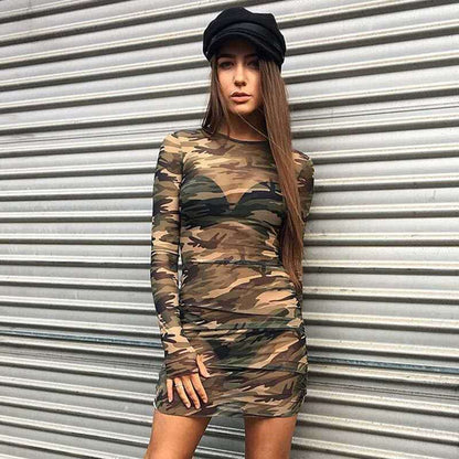 Robe en maille camouflage Fiorena Rosa™ – Coupe ajustée tendance