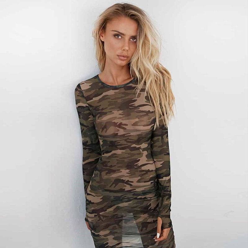 Robe en maille camouflage Fiorena Rosa™ – Coupe ajustée tendance