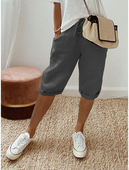 Pantalon en coton et lin Fiorena Rosa™ Selara – Pantalon chic à taille élastique