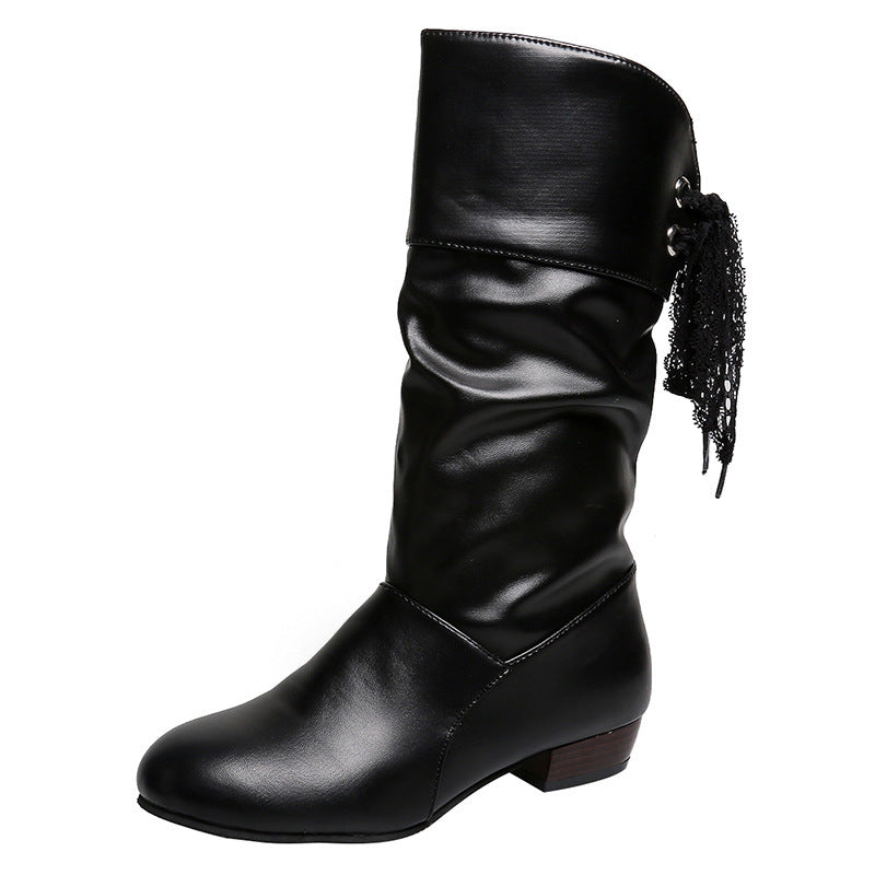 Bottes mi-mollet Fiorena Rosa™ Evelina – Style chic à talon bas et bride arrière