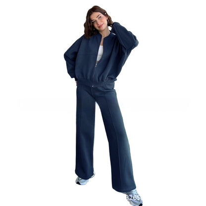 Ensemble actif Valeria de Fiorena Rosa™ – Veste zippée chic et pantalon large