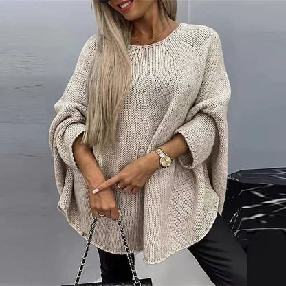 Pull surdimensionné en tricot Fiorena Rosa™ Althea – Pull confortable à manches chauve-souris