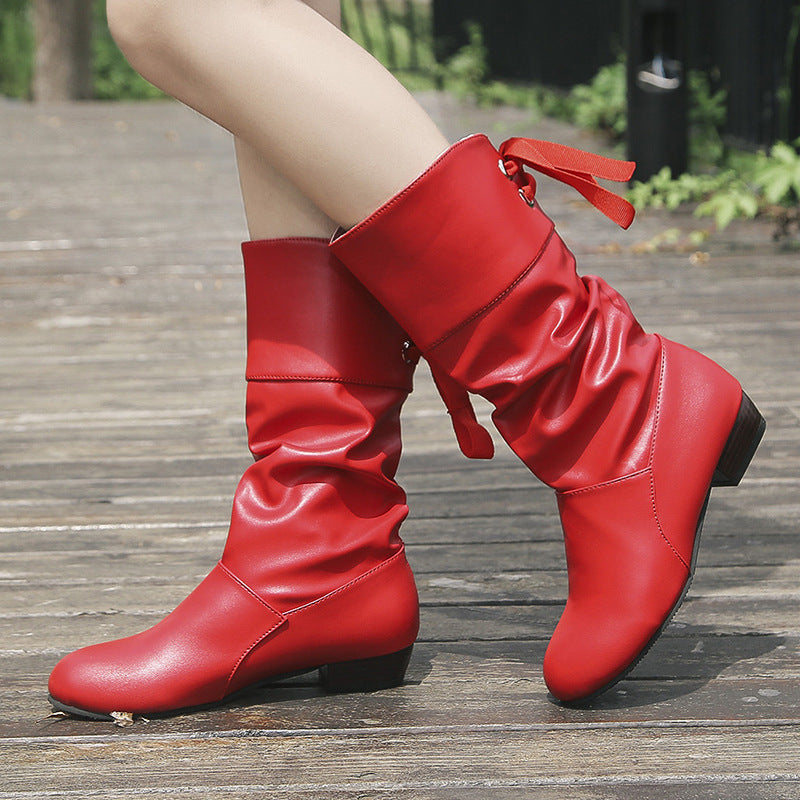Bottes mi-mollet Fiorena Rosa™ Evelina – Style chic à talon bas et bride arrière