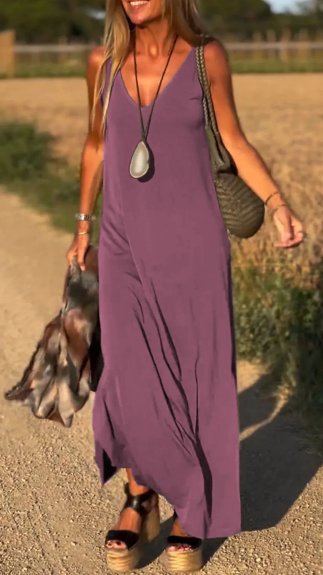 Robe à col en V chic Fiorena Rosa™ Aria