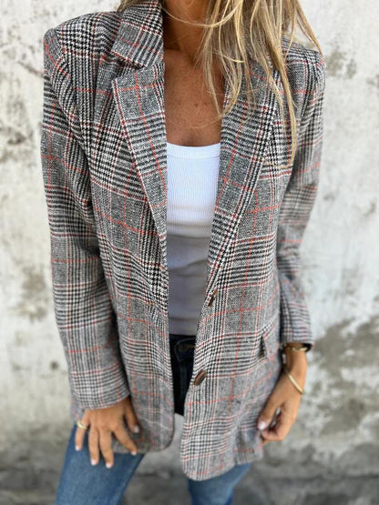 Blazer pied-de-poule Fiorena Rosa™ Elowen – Style rétro chic