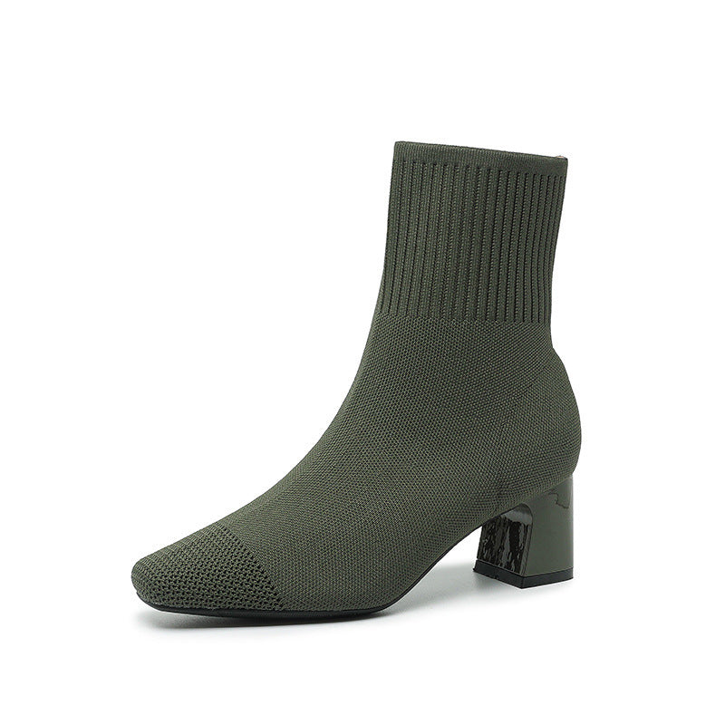 Bottes chaussettes Fiorena Rosa™ Calista – Talon élastique tricoté chic
