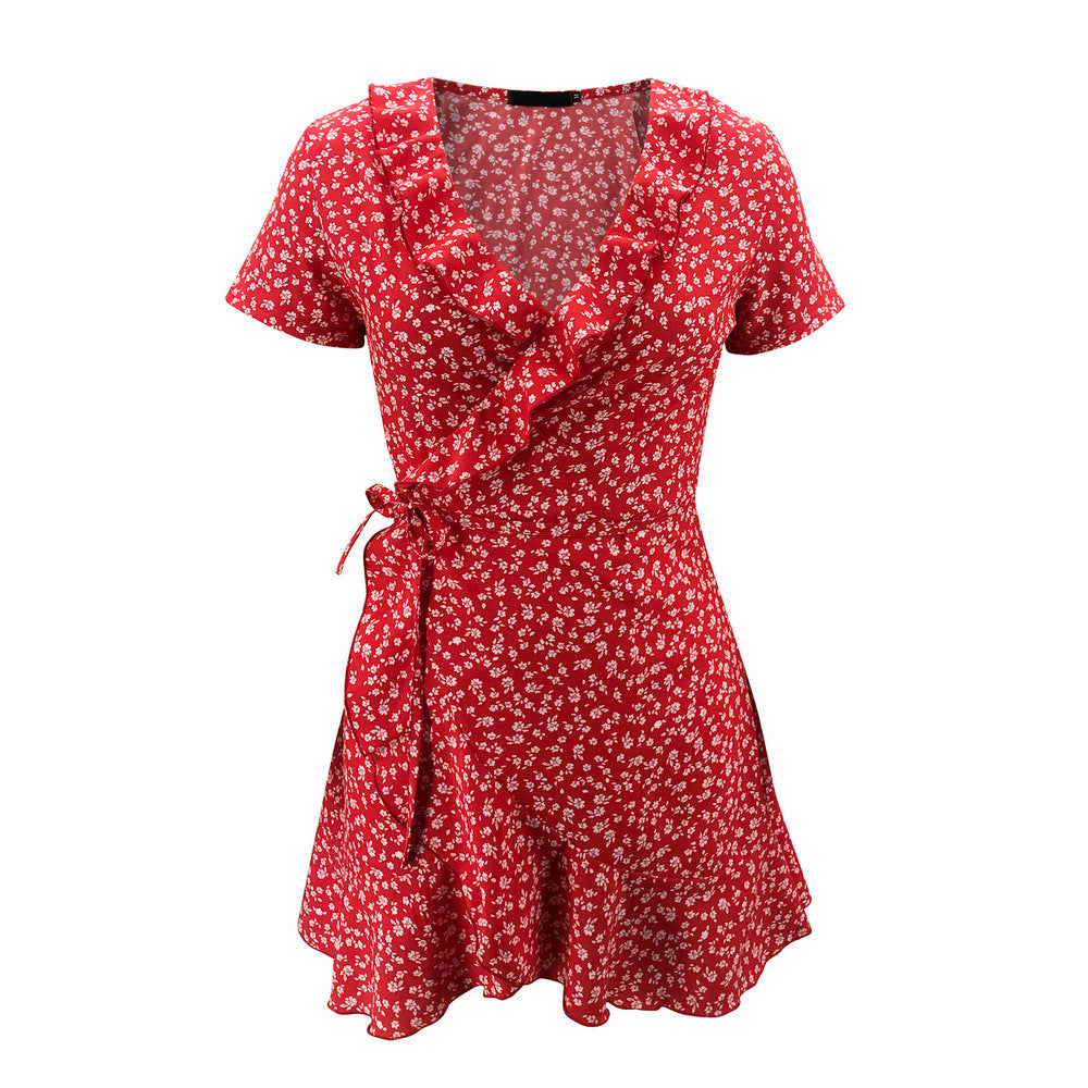 Robe à volants en dentelle Fiorena Rosa™ – Coupe trapèze ajustée chic pour l'été