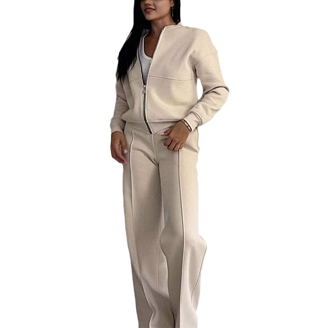 Ensemble actif Valeria de Fiorena Rosa™ – Veste zippée chic et pantalon large
