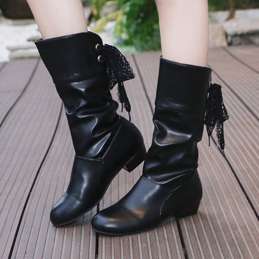 Bottes mi-mollet Fiorena Rosa™ Evelina – Style chic à talon bas et bride arrière