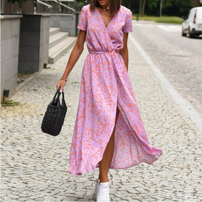 Robe de plage imprimée Liora de Fiorena Rosa™ – Ambiance estivale chic