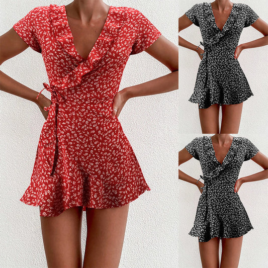 Robe à volants en dentelle Fiorena Rosa™ – Coupe trapèze ajustée chic pour l'été