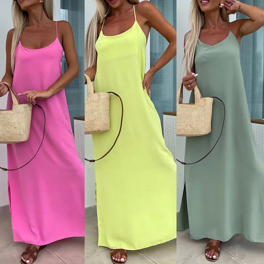 Fiorena Rosa™ Elara Relaxed Fit Dress – Chic Summer Suspenders Style