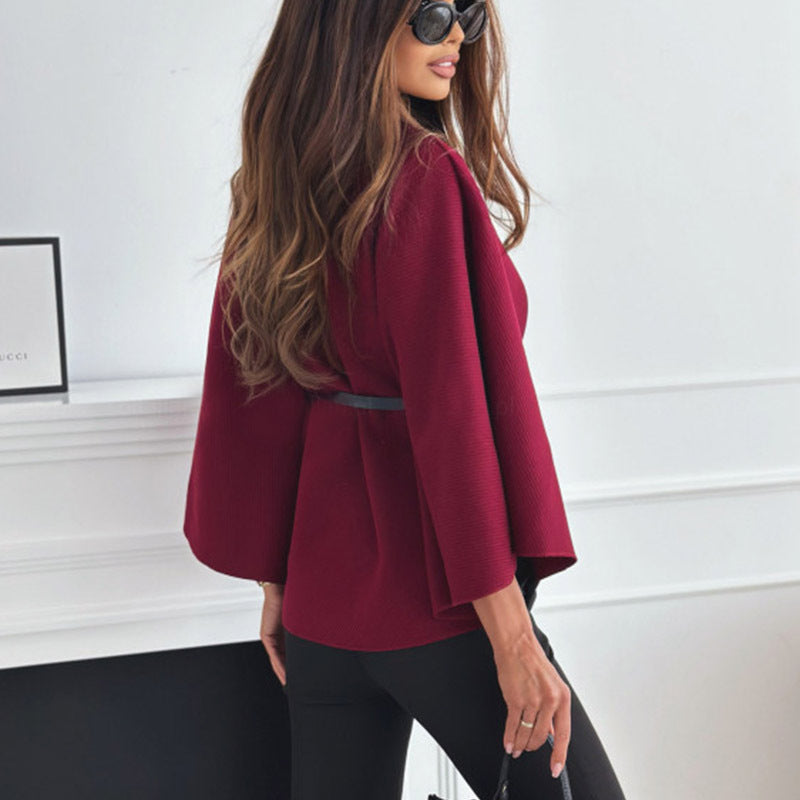 Haut à col montant Fiorena Rosa™ Vesper – Manteau pull oversize chic