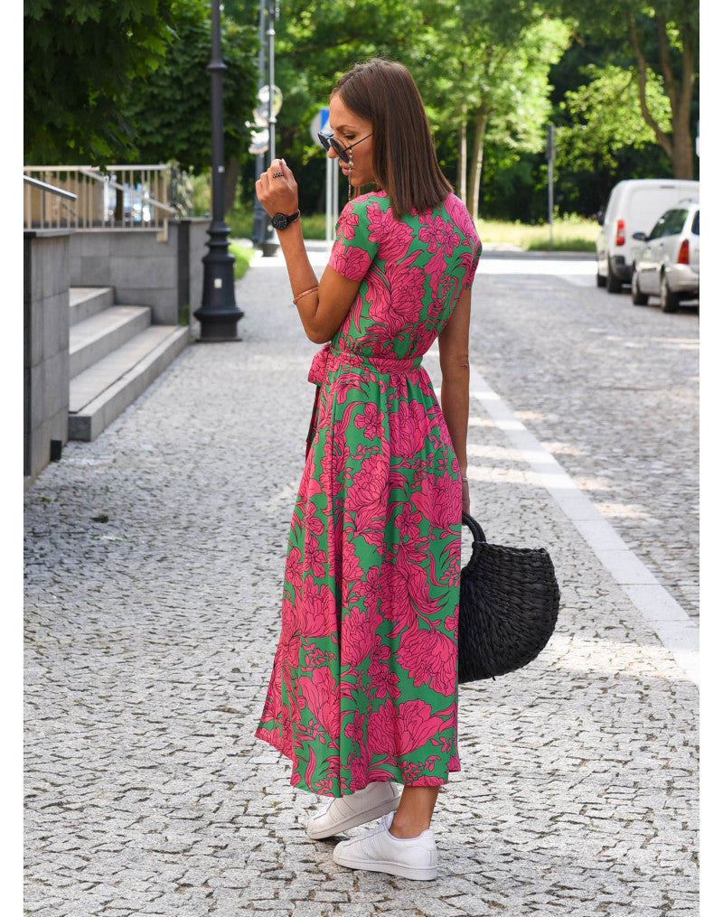 Robe de plage imprimée Liora de Fiorena Rosa™ – Ambiance estivale chic