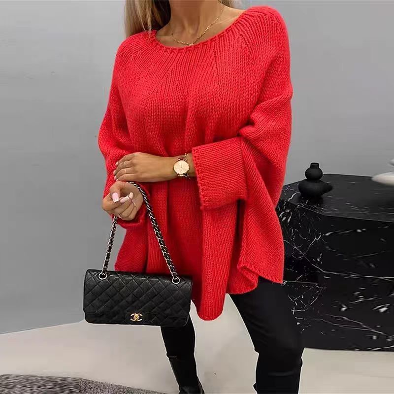Pull surdimensionné en tricot Fiorena Rosa™ Althea – Pull confortable à manches chauve-souris