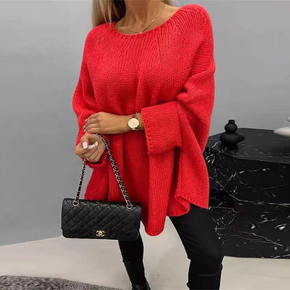 Pull surdimensionné en tricot Fiorena Rosa™ Althea – Pull confortable à manches chauve-souris