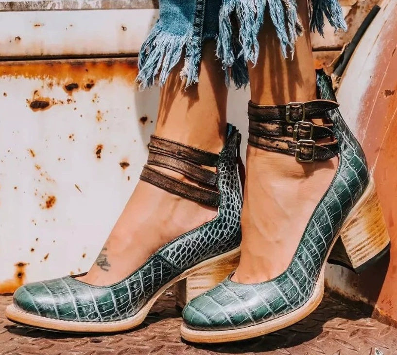 Escarpins à talons hauts Fiorena Rosa™ Virella – Design peau de serpent chic