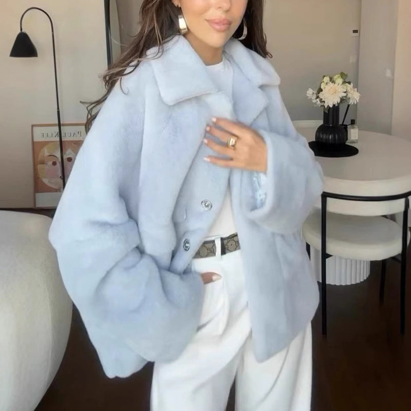 Veste en peluche Fiorena Rosa™ Maris – Revers élégant et confort à manches longues