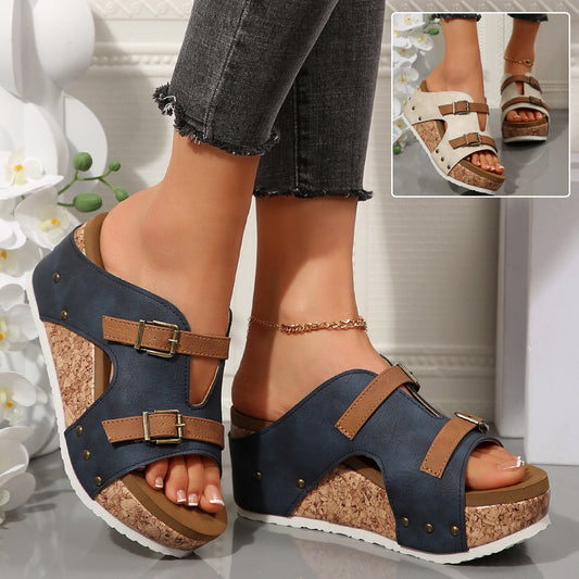 Fiorena Rosa™ Amabel Roman Heels – Stylish Outdoor Beach Footwear