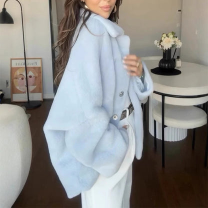Veste en peluche Fiorena Rosa™ Maris – Revers élégant et confort à manches longues