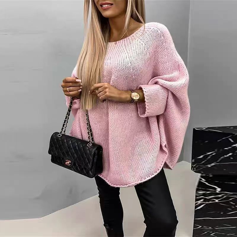 Pull surdimensionné en tricot Fiorena Rosa™ Althea – Pull confortable à manches chauve-souris