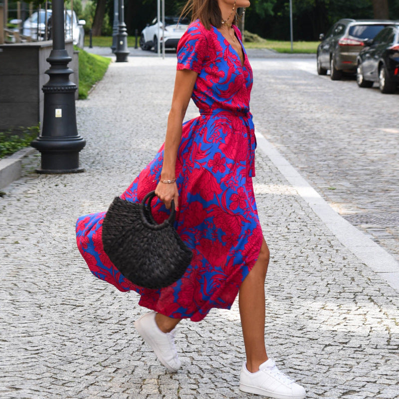 Robe de plage imprimée Liora de Fiorena Rosa™ – Ambiance estivale chic
