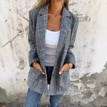 Blazer pied-de-poule Fiorena Rosa™ Elowen – Style rétro chic