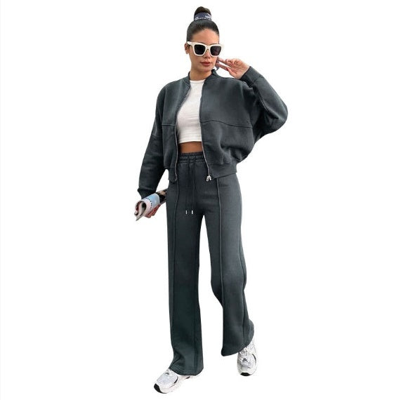 Ensemble actif Valeria de Fiorena Rosa™ – Veste zippée chic et pantalon large