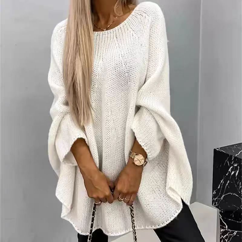 Pull surdimensionné en tricot Fiorena Rosa™ Althea – Pull confortable à manches chauve-souris